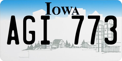 IA license plate AGI773