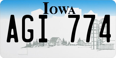 IA license plate AGI774