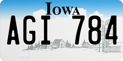 IA license plate AGI784