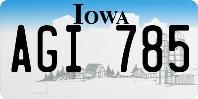 IA license plate AGI785