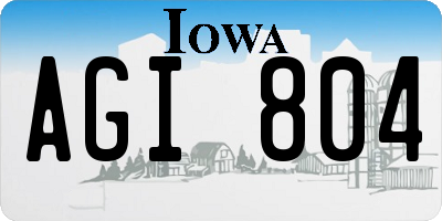 IA license plate AGI804