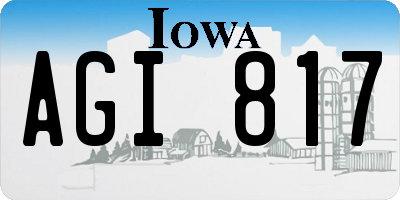 IA license plate AGI817