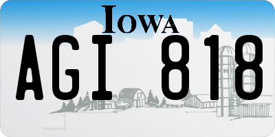 IA license plate AGI818