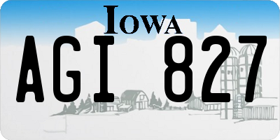 IA license plate AGI827