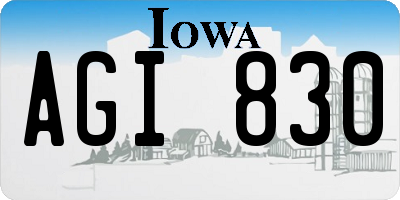 IA license plate AGI830
