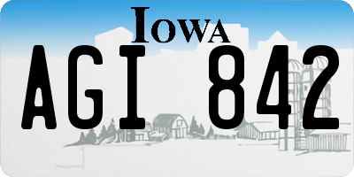 IA license plate AGI842