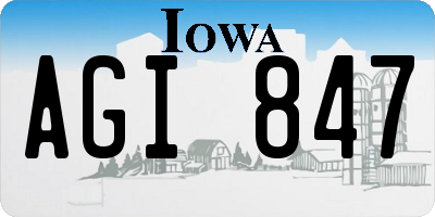 IA license plate AGI847