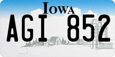 IA license plate AGI852