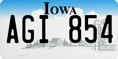 IA license plate AGI854