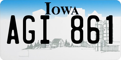 IA license plate AGI861