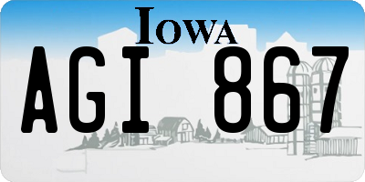 IA license plate AGI867