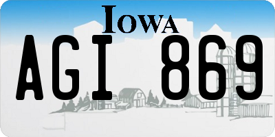 IA license plate AGI869