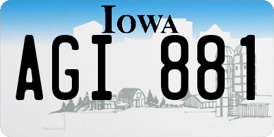 IA license plate AGI881