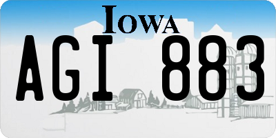 IA license plate AGI883