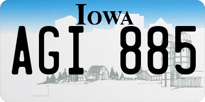 IA license plate AGI885