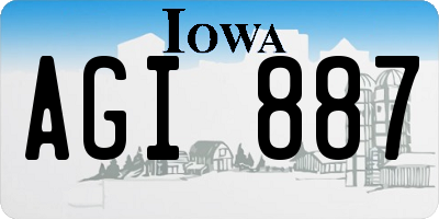 IA license plate AGI887