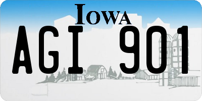 IA license plate AGI901
