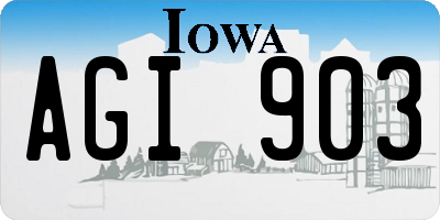 IA license plate AGI903