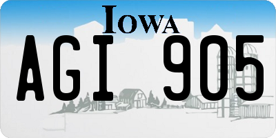 IA license plate AGI905
