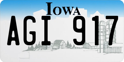 IA license plate AGI917