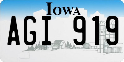 IA license plate AGI919