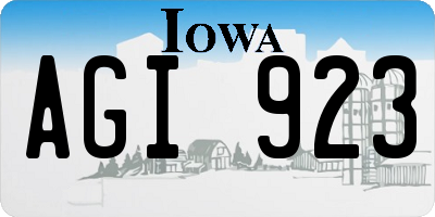 IA license plate AGI923