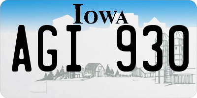 IA license plate AGI930