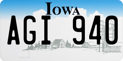 IA license plate AGI940