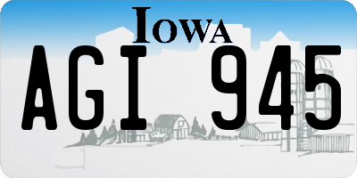 IA license plate AGI945
