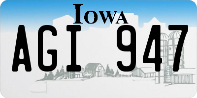 IA license plate AGI947
