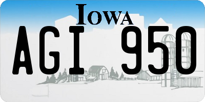 IA license plate AGI950