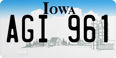 IA license plate AGI961