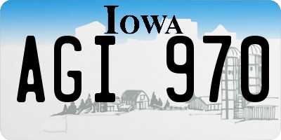IA license plate AGI970