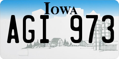 IA license plate AGI973