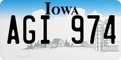 IA license plate AGI974