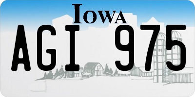 IA license plate AGI975