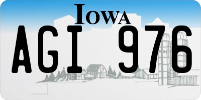 IA license plate AGI976