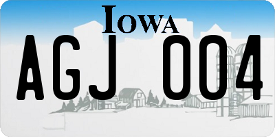 IA license plate AGJ004
