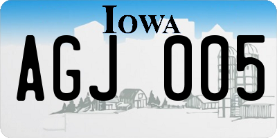 IA license plate AGJ005
