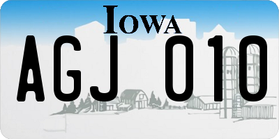 IA license plate AGJ010