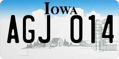 IA license plate AGJ014
