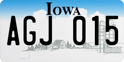 IA license plate AGJ015