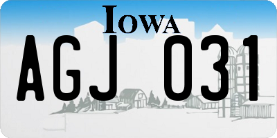 IA license plate AGJ031