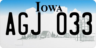 IA license plate AGJ033