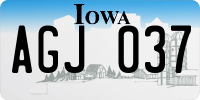 IA license plate AGJ037