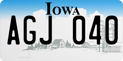 IA license plate AGJ040