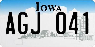 IA license plate AGJ041