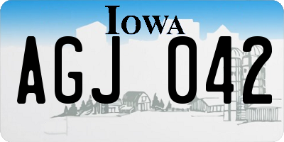 IA license plate AGJ042