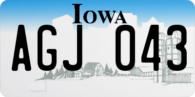 IA license plate AGJ043