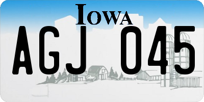 IA license plate AGJ045